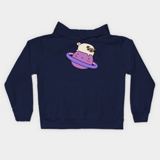 Saturn Pug Kids Hoodie